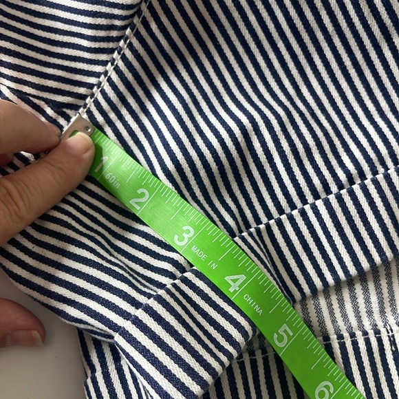 GAP High Rise Blue White Stripe Denim Shorts 12 Tall - Picture 12 of 14